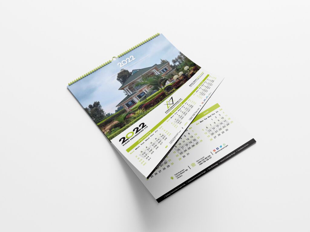 Albah Engineering Ltd - Calendar Mockup